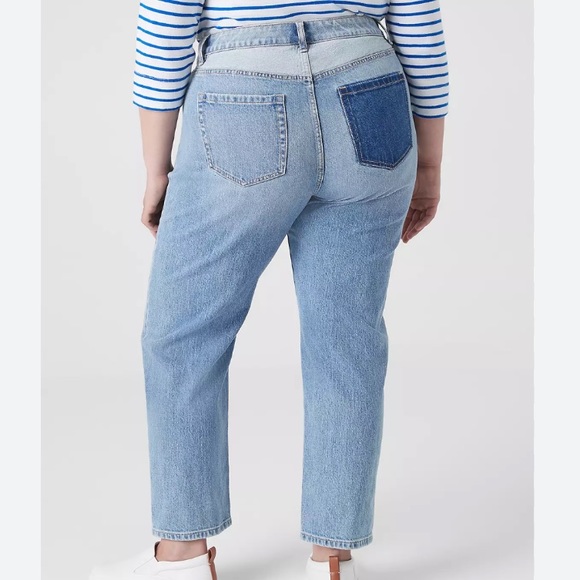 Lane Bryant Boyfriend Fit Patchwork Jean 22 NWT Light Denim - Picture 2 of 11